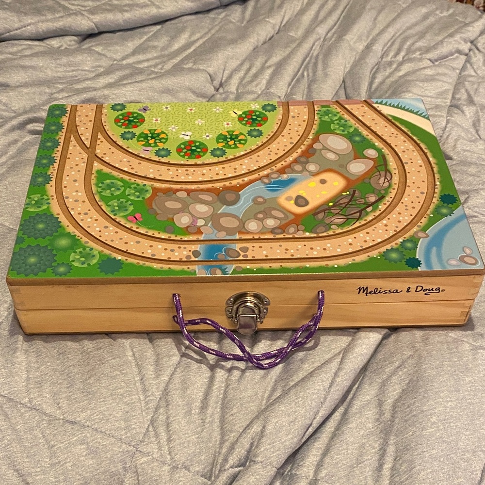 Melissa & Doug Wooden Toy Set with Green and Blue Design